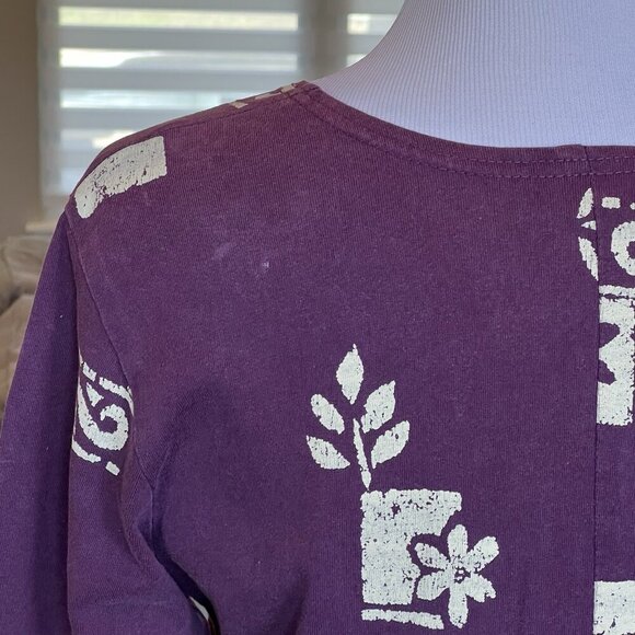 VTG Donna Maxi House Dress Women’s Size Small Pockets Purple Oversized Lounge - Picture 8 of 13